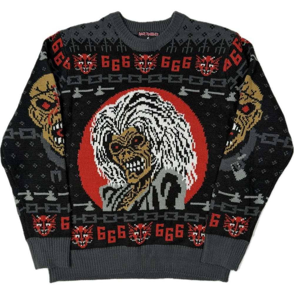 Iron Maiden Killers Holiday Sweater Christmas Heavy Metal Band sz Small